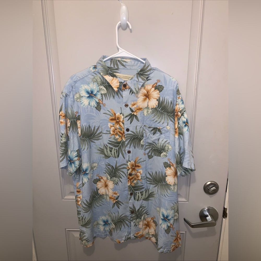 Boca Classics Men’s 100%Silk Hawaiian Shirt Size XXL